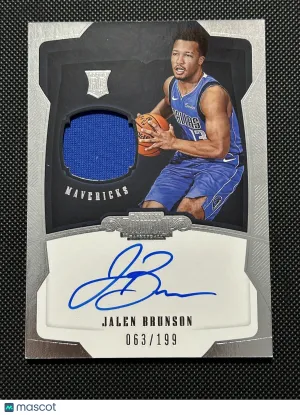 Jalen Brunson 2018 Panini Dominion Rookie Jersey Auto RC /199 #148 Knicks Mavs front