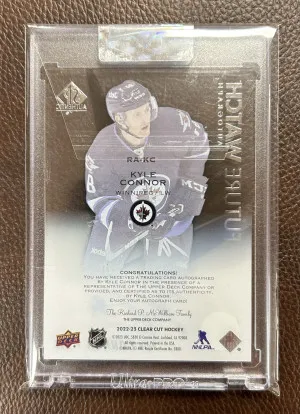 2022-23 Upper Deck Clear Cut Future Watch Auto Clear Cut Kyle Connor On Card Auto back