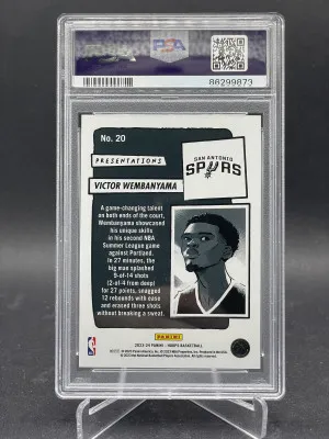 2023-24 Panini NBA Hoops Presentations #20 Victor Wembanyama RC Rookie PSA 9 back