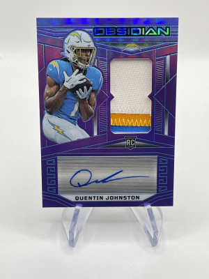 2023 Panini Obsidian Quentin Johnston FOTL Rookie Patch Auto /30 front
