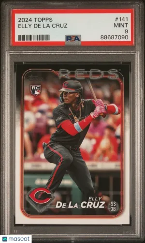Elly De La Cruz 2024 Topps Series 1 #141 PSA 9 Mint Rookie Card Reds front