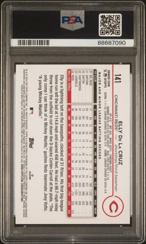 Elly De La Cruz 2024 Topps Series 1 #141 PSA 9 Mint Rookie Card Reds back