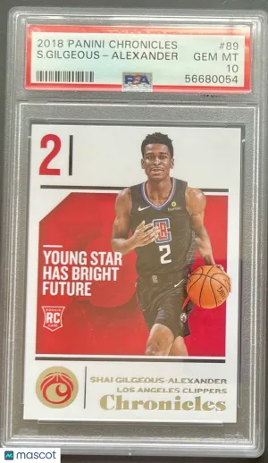 2018 Panini Chronicles Shai Gilgeous-Alexander #89 PSA 10 front