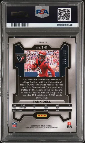 2023 Panini Prizm Tank Dell #341 PSA 10 back