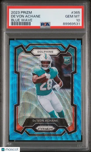 2023 Panini Prizm De'von Achane #365 PSA 10 front