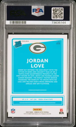 2020 Panini Donruss Optic Jordan Love #154 PSA 10 back