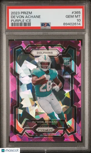 2023 Panini Prizm De'von Achane #365 PSA 10 front