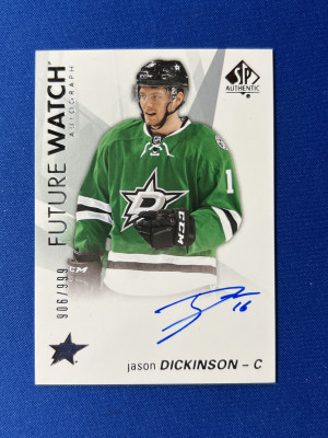 2016-17 SP Authentic Jason Dickinson Future Watch Auto /999 #138 front