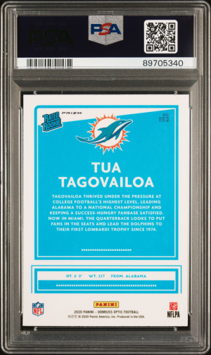 2020 Panini Donruss Optic Tua Tagovailoa #152 PSA 10 back