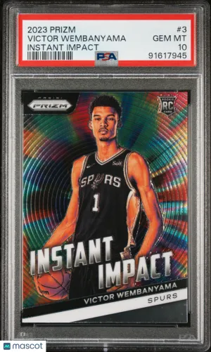 2023 Panini Prizm Instant Impact Victor Wembanyama #3 PSA 10 front