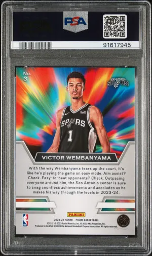 2023 Panini Prizm Instant Impact Victor Wembanyama #3 PSA 10 back
