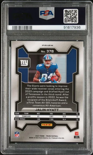 2023 Panini Prizm Jalin Hyatt #378 PSA 10 back