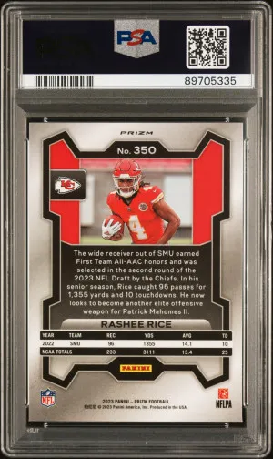 2023 Panini Prizm Rashee Rice #350 PSA 10 back