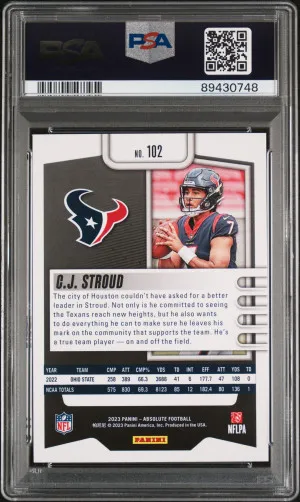 2023 Panini Absolute CJ Stroud #102 PSA 10 back