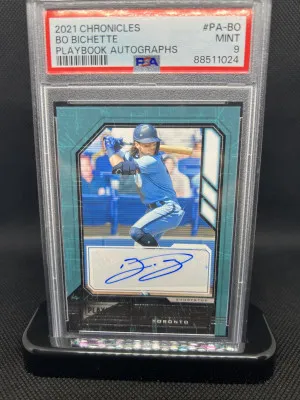 Bo Bichette Playbook Autographs 2021 Chronicles PSA 9 front
