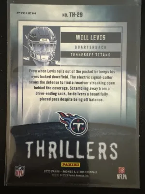 2023 Rookies & Stars Will Levis Thrillers back