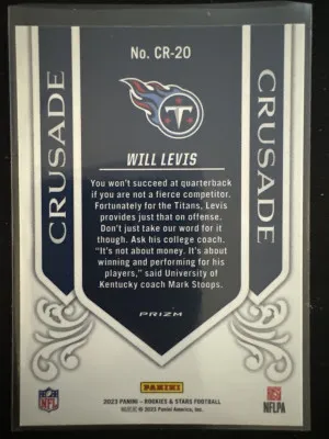 2023 Rookies & Stars Will Levis Crusade back
