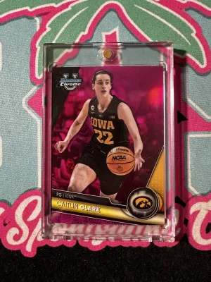 2024 Bowman Chrome U Pink Refractor #34 Caitlin Clark IOWA front