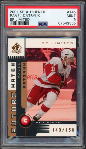 2001 SP Authentic Future Watch SP Limited #145 Pavel Datsyuk /150 PSA 9 Mint front