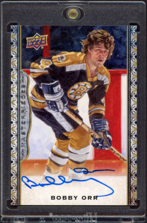 2014 UD Masterpieces Autographs #104 Bobby Orr front
