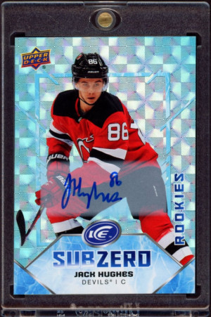 2019 Upper Deck Ice Sub Zero Rookies Auto SZ-47 Jack Hughes front