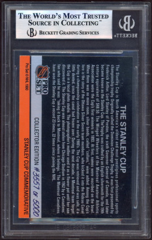 1990 Pro Set Stanley Cup Hologram /5000 BGS 8.5 POP 2, none higher *READ* back