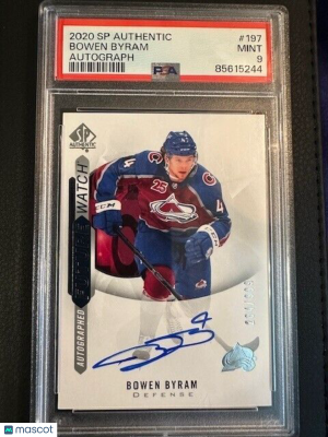 2020-21 SP AUTHENTIC BOWEN BYRAM FUTURE WATCH PSA 9 AUTO ROOKIE 264/999 #197 front