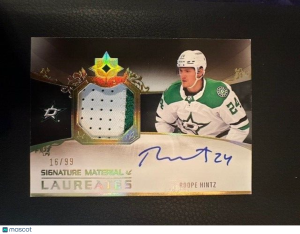 2021 22 ULTIMATE ROOPE HINTZ SIGNATURE MATERIAL LAUREATES AUTO PATCH /99 STARS front