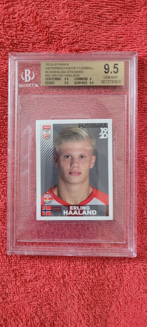 2019-20 Panini Osterreichische Fussball Bundesliga Stickers Erling Haaland BGS 9.5 front