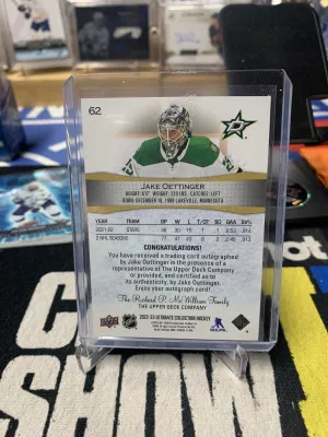 2022-23 Ultimate Collection Jake Oettinger Auto back
