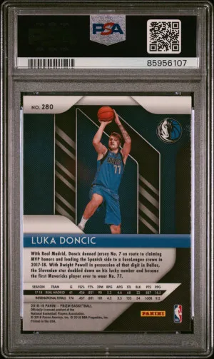 PSA 10 2018 Panini Prizm Luka Doncic Rookie RC Base #280 back