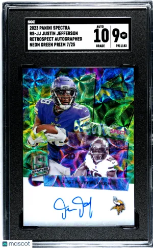 2023 Panini Spectra Justin Jefferson #RS-JJ /25 SGC 9 Minnesota Vikings front