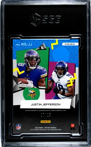 2023 Panini Spectra Justin Jefferson #RS-JJ /25 SGC 9 Minnesota Vikings back