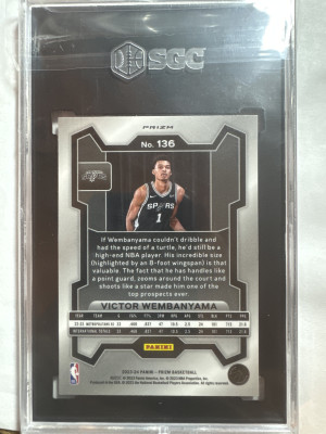 Victor Wembanyama Prizm Ice SGC 10 back
