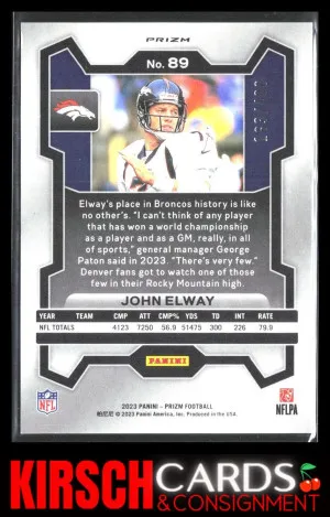 John Elway 2023 Panini Prizm #89 Pandora #/400 Denver Broncos back