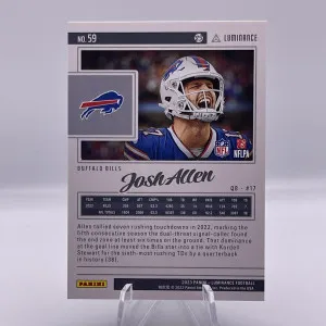 2023 Panini Luminance #59 Josh Allen Green #/100 SN,SSP back