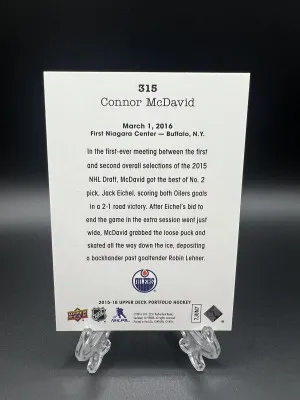 Connor McDavid 2015-16 Portfolio Rookie back