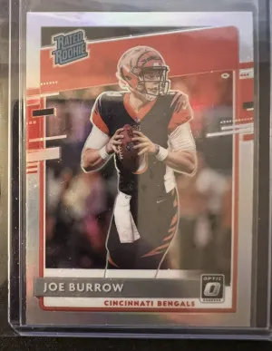 2020 Donruss Optic Joe Burrow Rated Rookie SILVER HOLO PRIZM #151 BENGALS front