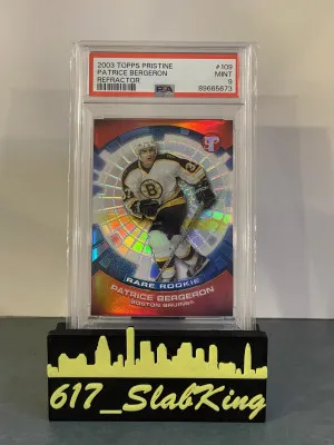 Patrice Bergeron| 03-04 Topps Pristine| Rare Rookie Refractor| #39/59 front