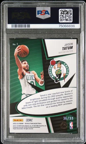 2022 Panini Revolution Supernova Jayson Tatum #1 PSA 10 Boston Celtics back