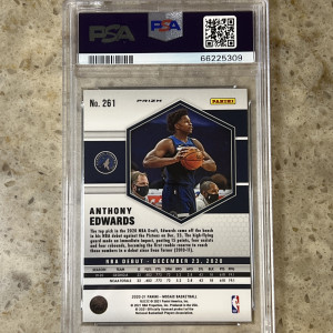 2020 Mosaic Anthony Edwards Reactive Blue RC NBA Debut PSA 10 back