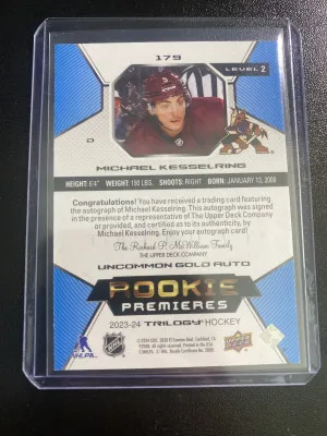 Michael Kesselring 23-24 Trilogy Rookie Premiere Level 2 Auto /149 back