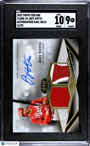 2022 Topps Tier One Joey Votto #T1ADR-JV Game Worn SGC 9 Reds front