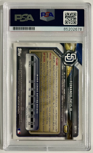 Fernando Tatis Jr DNA Certified Auto PSA 10 Bowman BP114 back