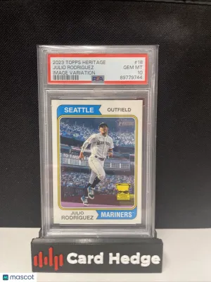 Julio Rodriguez 2023 Topps Heritage Image Variation #18 PSA 10 front
