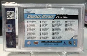 Matthews/Nylander Young Guns Checklist PSA 10 back