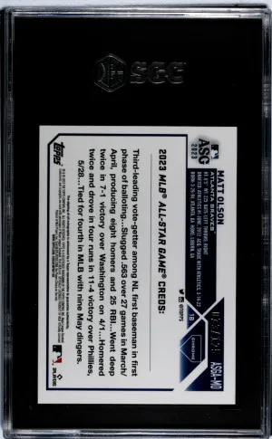 2023 Topps Chrome Update Matt Olson #ASGA-MO /125 SGC 10 Atlanta Braves back