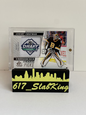 Jeremy Swayman| 21-22 SP Game Used| Embroidered Draft Picks| back