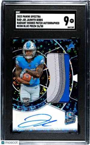 2023 Panini Spectra Jahmyr Gibbs #RAD-JGI /50 SGC 9 Detroit Lions front