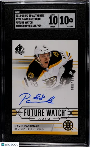 2014-15 Upper Deck SP Authentic David Pastrnak #282 SGC 10 front